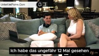 Sexy milf Mila ist eingeschaltet, nachdem sie ihren sexsüchtigen Stiefsohn beim Masturbieren erwischt hat